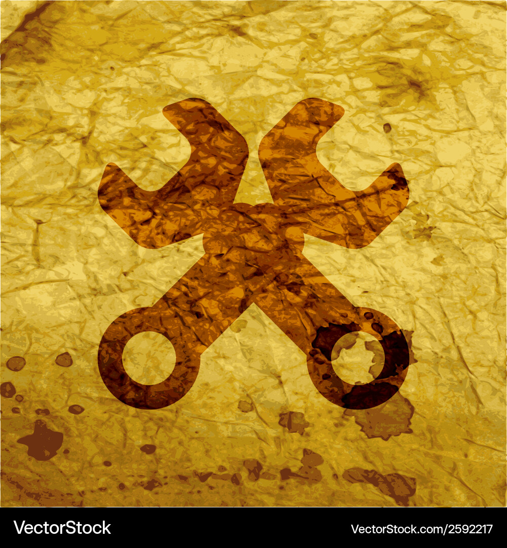 Wrench tool to work flat modern web button vector image