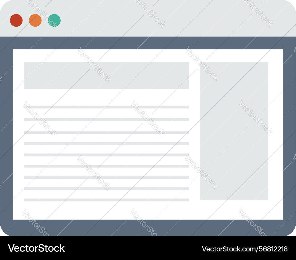 A web page with browser window on white Vector Image
