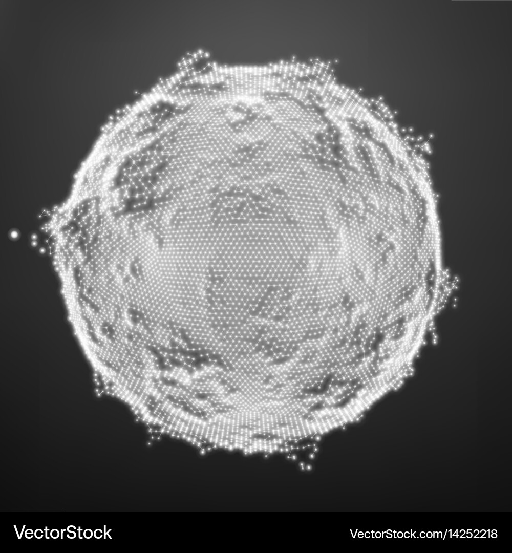 Abstract distorted monochrome sphere Vector Image