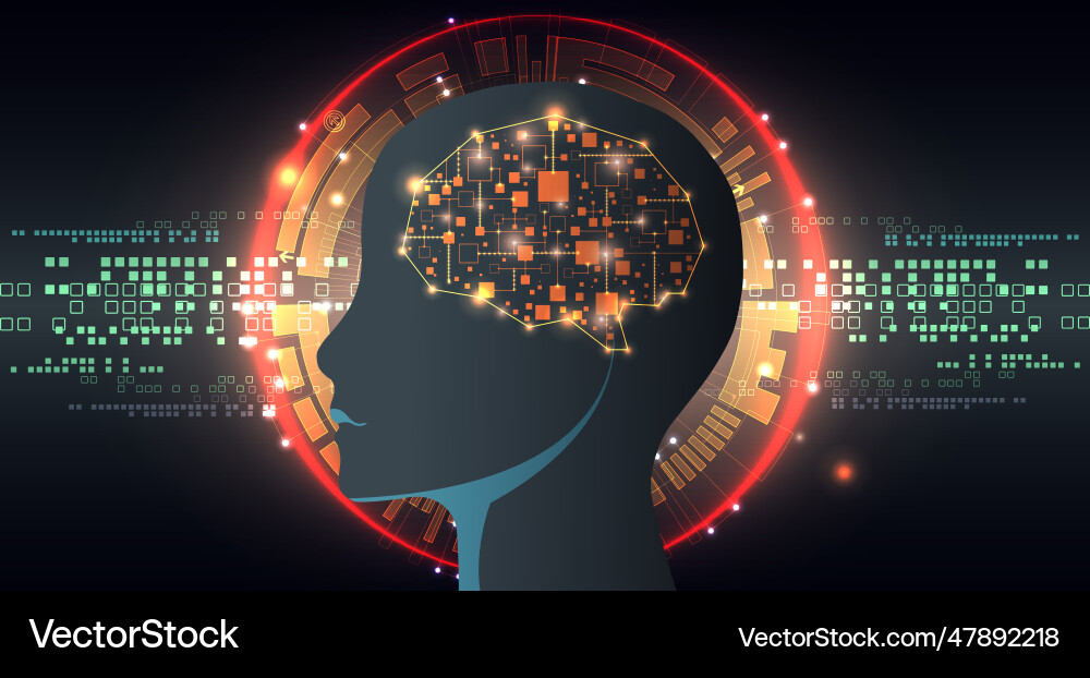 Artificial intelligence technical background Artificial intelligence technical background vector image