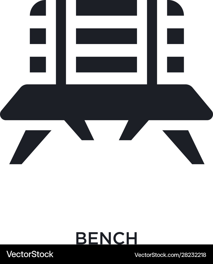Black bench isolated icon simple element from Vector Image