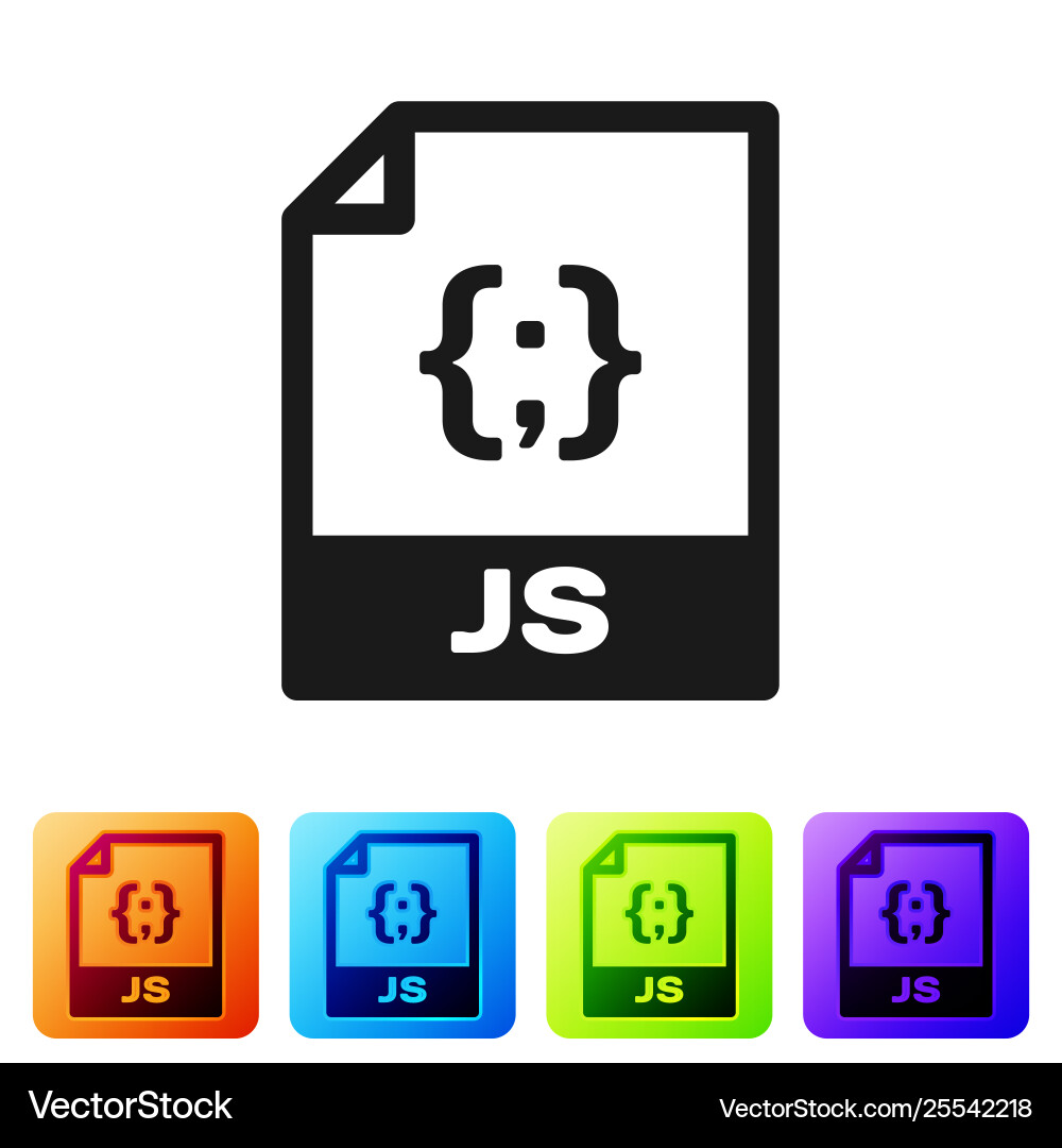 Black js file document icon download button Black js file document icon download button vector image