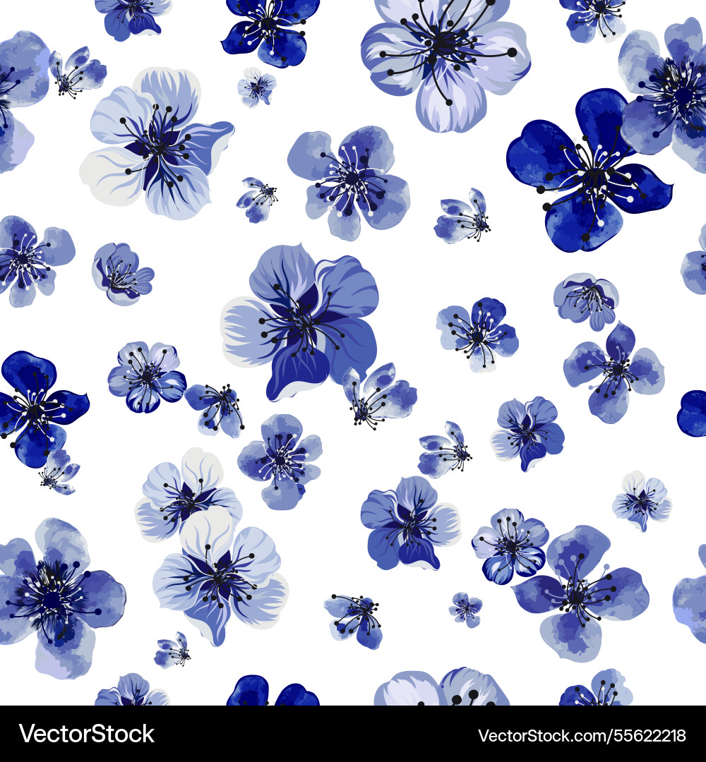 Blue floral texture pattern with flowers Blue floral texture pattern with flowers vector image