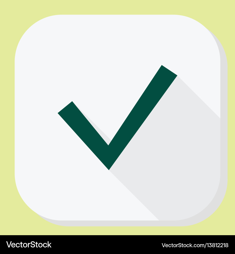 Check tick icon with long shadow application Check tick icon with long shadow application vector image