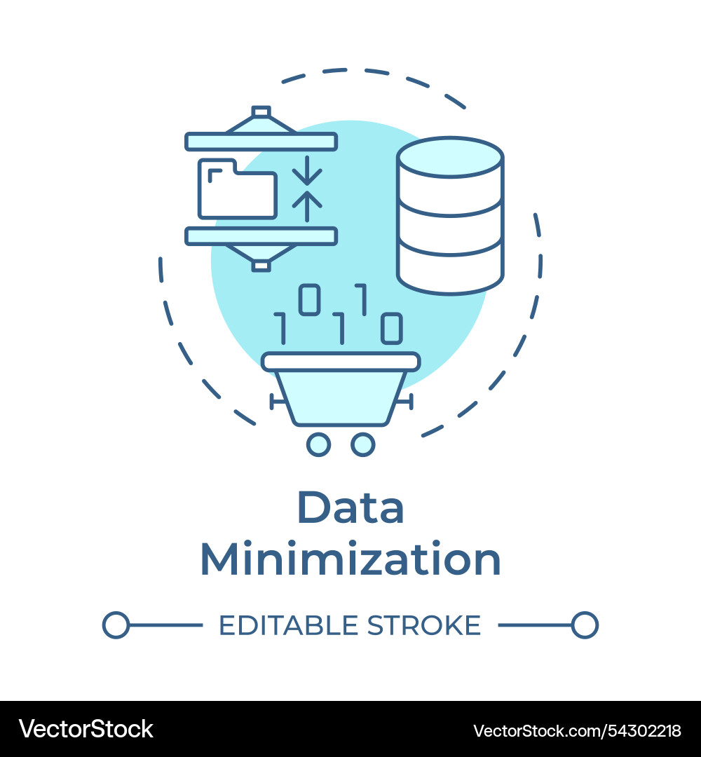 Data minimization soft blue concept icon Vector Image