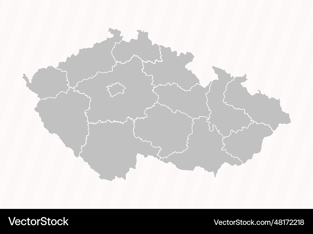 Detailed map of czech republic with states Detailed map of czech republic with states vector image