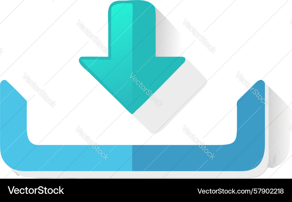 Flat download platform icon clean ui element Vector Image