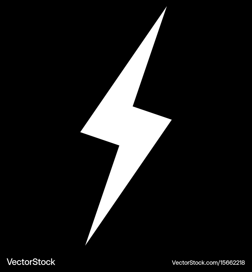 Lightning the white color icon Vector Image