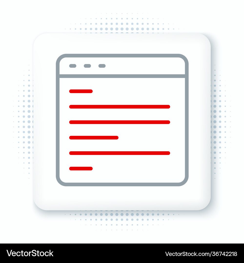 Line computer api interface icon isolated on white vector image