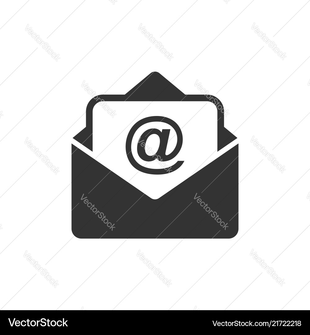 Mail envelope icon in flat style email message Mail envelope icon in flat style email message Vector Image