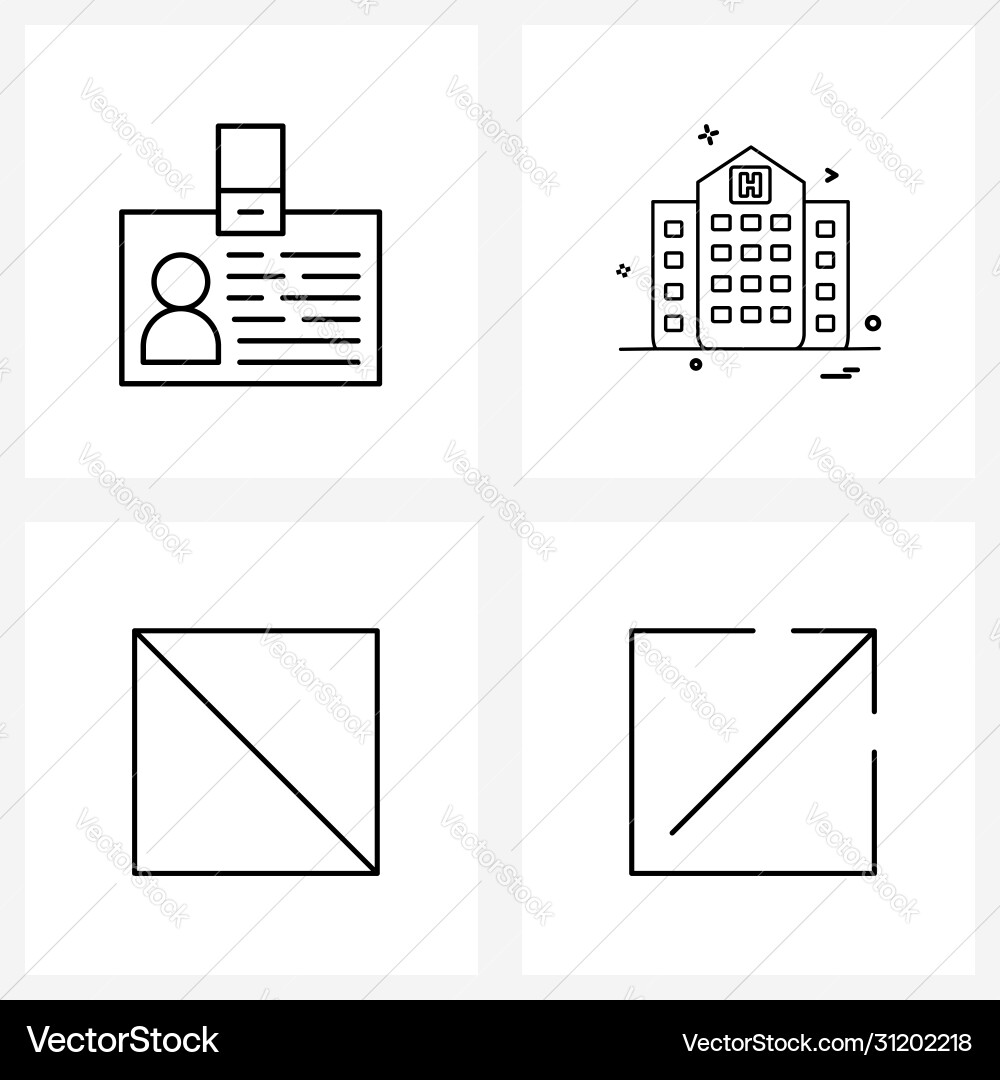 Modern style set 4 line pictograph grid based Vector Image