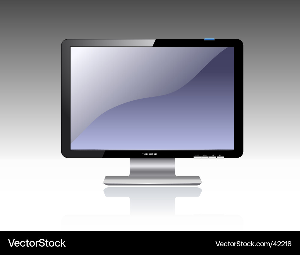 Purple LCD Monitor vector image