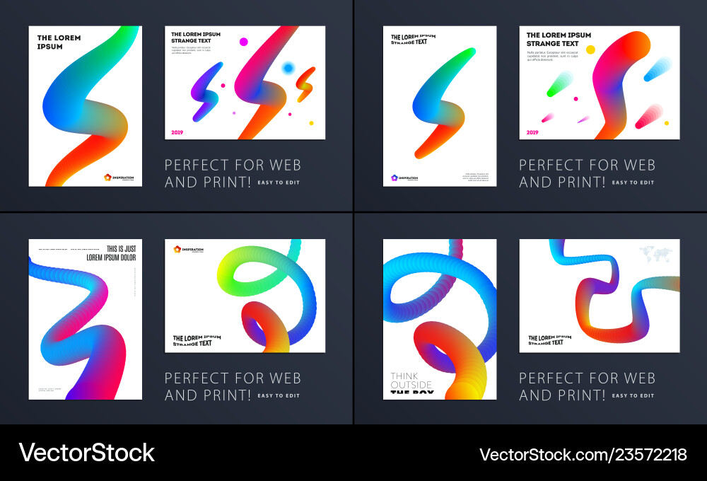 Set abstract design brochure cover creative Set abstract design brochure cover creative vector image