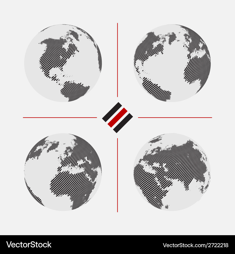 Set of dotted world maps in different resolution Vector Image