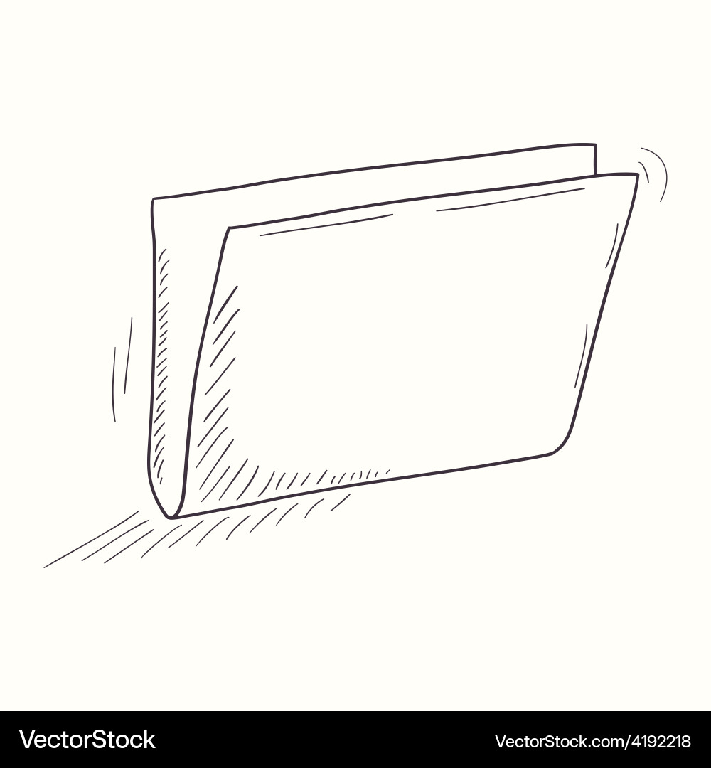 Sketched empty folder desktop icon Vector Image