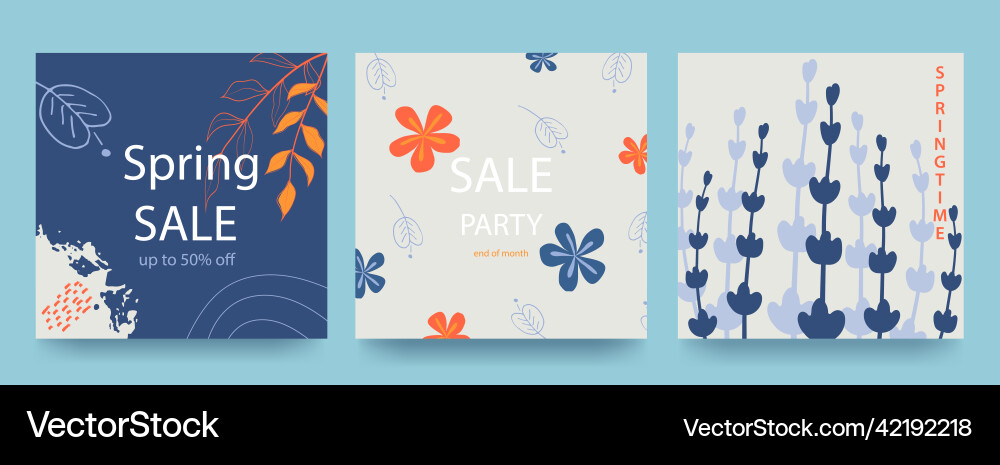 Spring bright square backgrounds minimalistic Spring bright square backgrounds minimalistic vector image