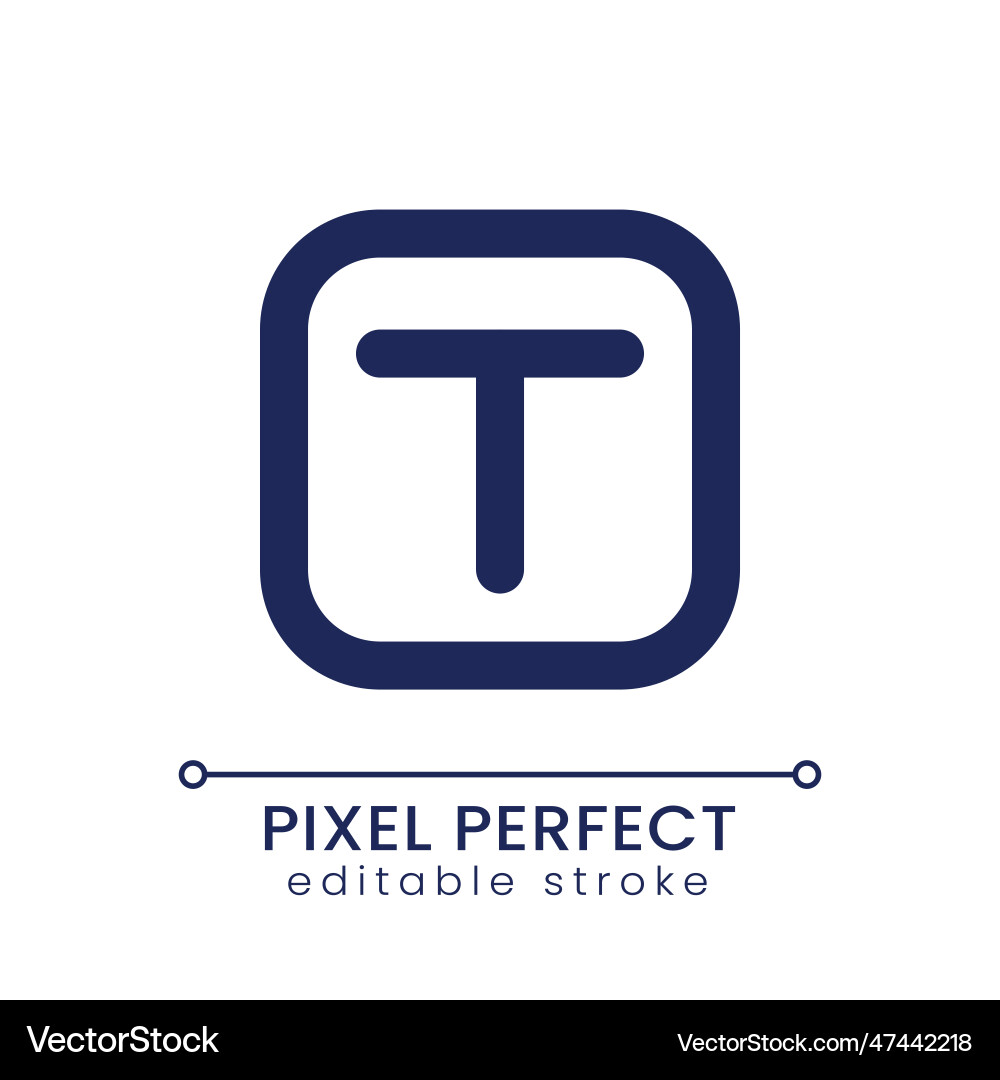 Text overlay pixel perfect linear ui icon Text overlay pixel perfect linear ui icon vector image