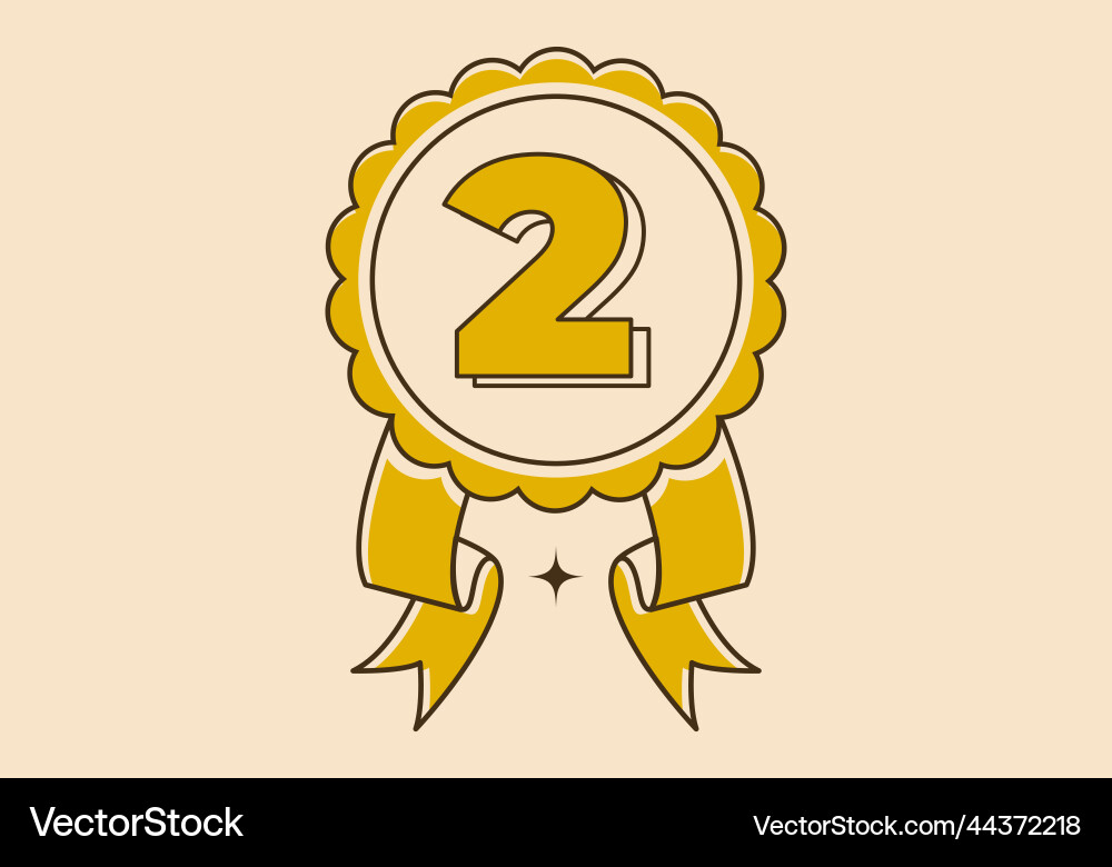 Vintage retro style frame with number two Vintage retro style frame with number two Vector Image