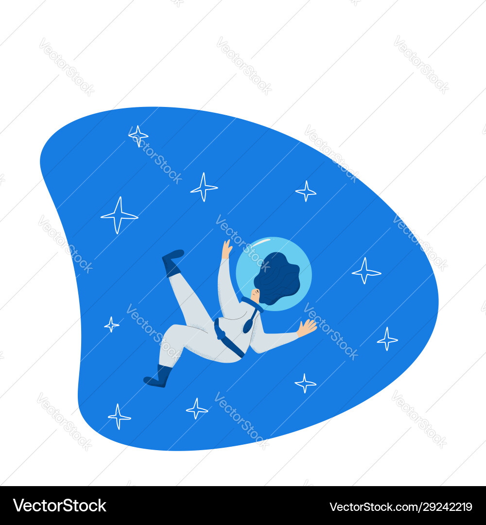 Astronaut in open space man floating universe Vector Image