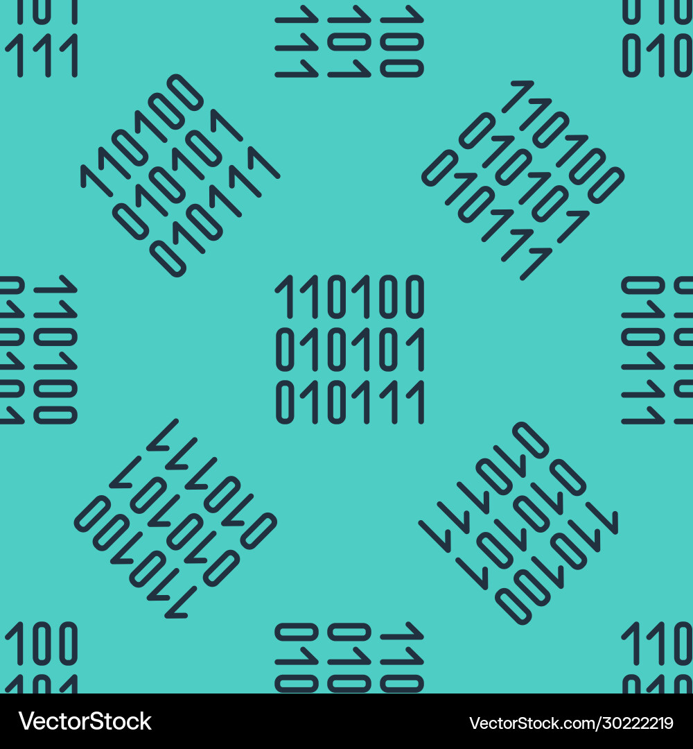 Black line binary code icon isolated seamless Vector Image