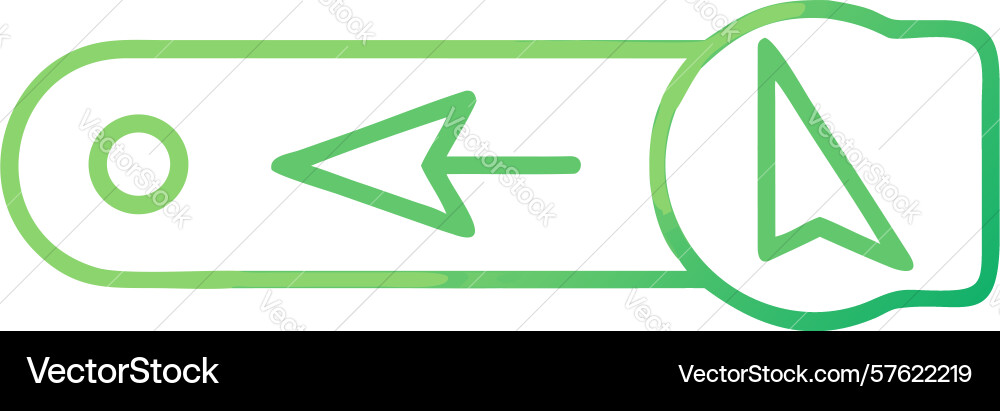 Cursor and left arrow icon intuitive navigation vector image