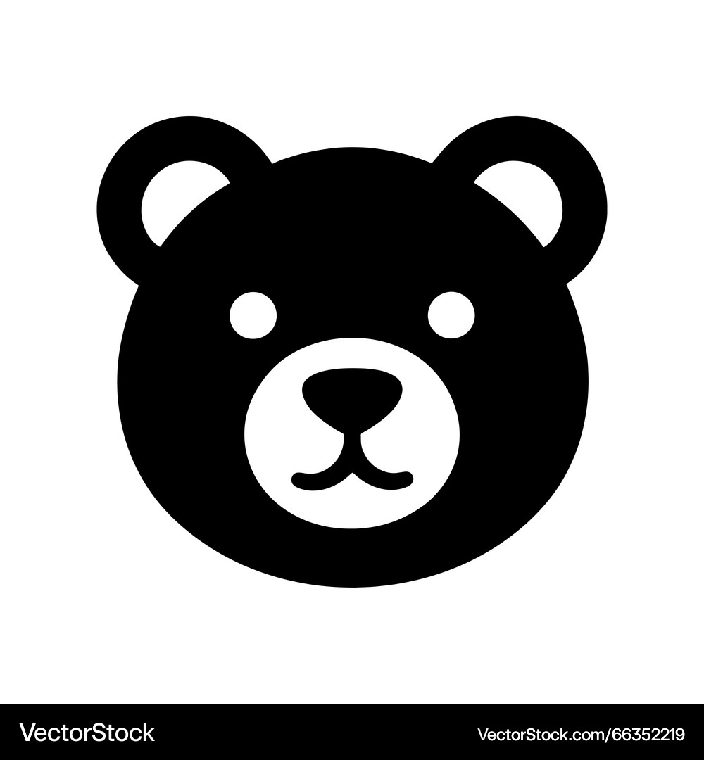 Cute Bear Face Icon (66352219) – Royalty-Free Vector | VectorStock