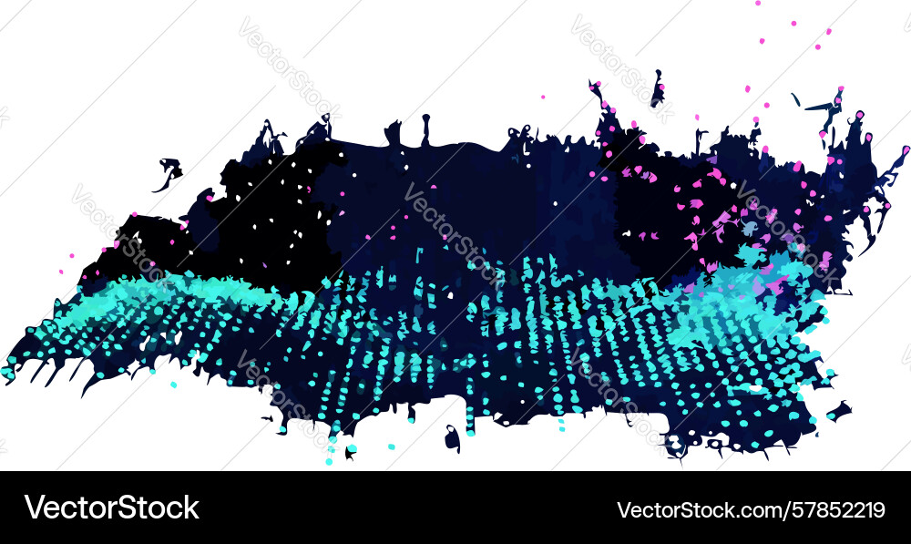 Dark digital pixel splash design generative ai Vector Image