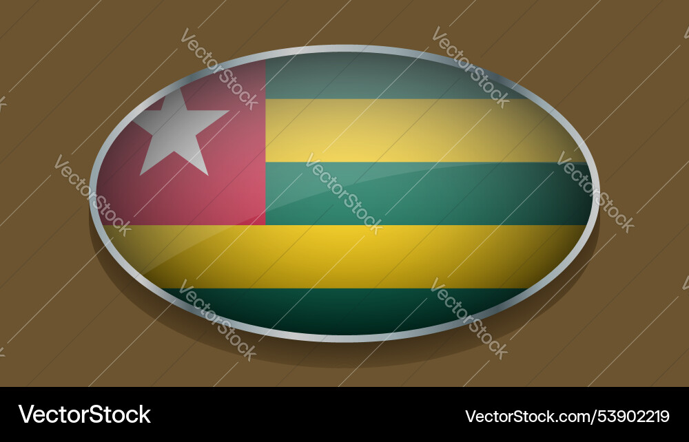 Eclipse shape of togo flag with original color vector image