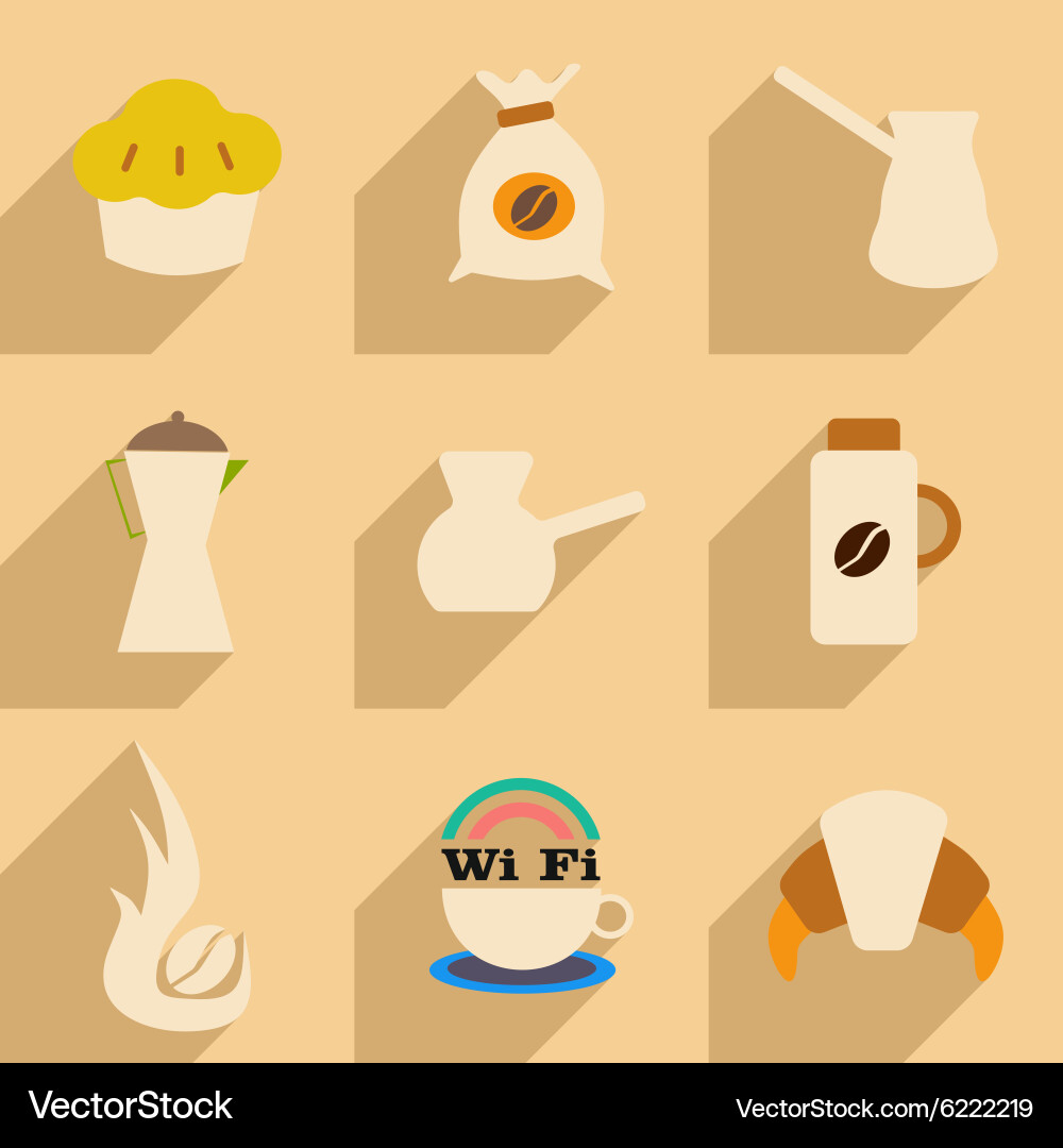 Flat with shadow concept and mobile application vector image