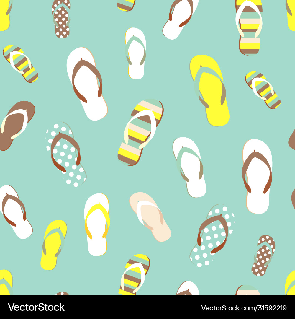 Flip flop color summer pattern seamless repeat Flip flop color summer pattern seamless repeat vector image