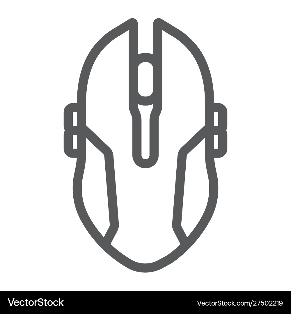 Gaming mouse line icon game and device computer Gaming mouse line icon game and device computer vector image
