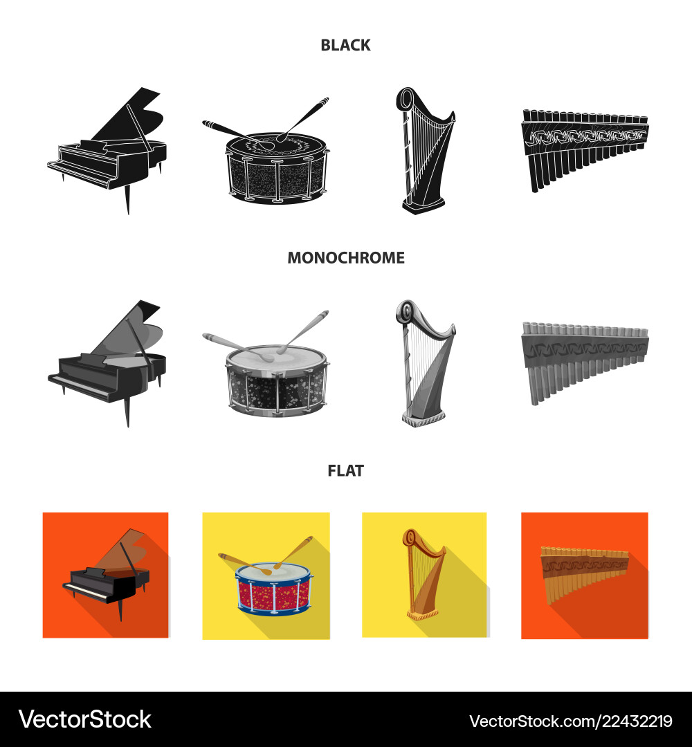 Isolated object of music and tune icon collection Isolated object of music and tune icon collection vector image