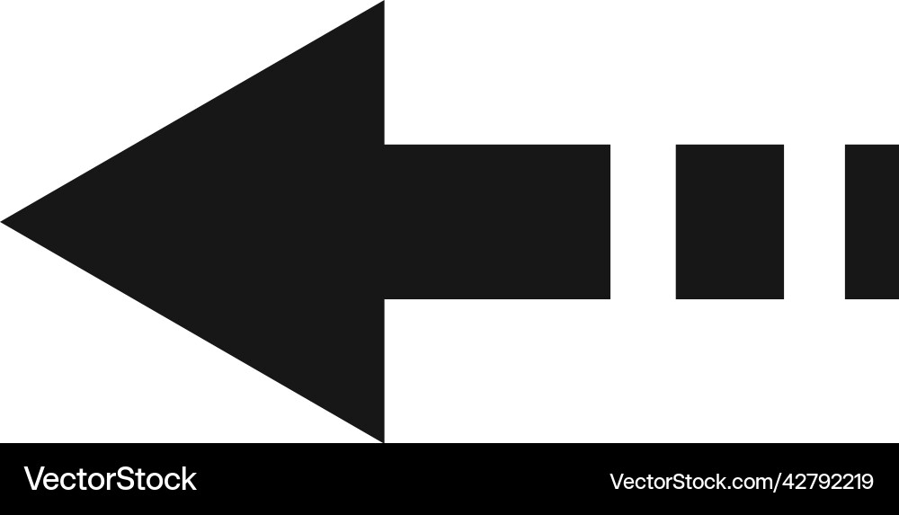 Left direction pointer icon black arrow symbol Vector Image