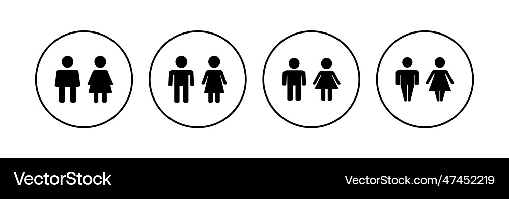Man and woman icon set male female symbol Man and woman icon set male female symbol vector image