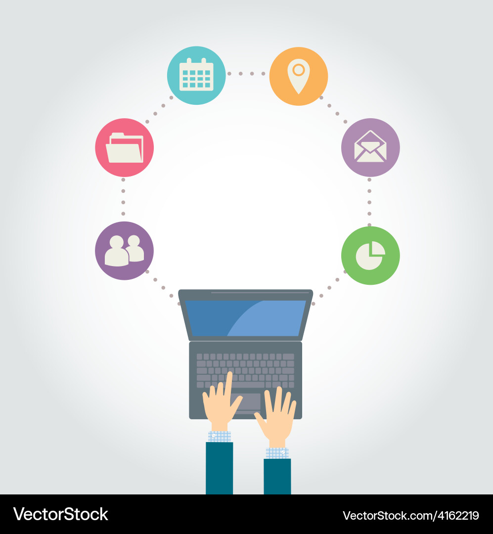 Network and Computer Technology vector image