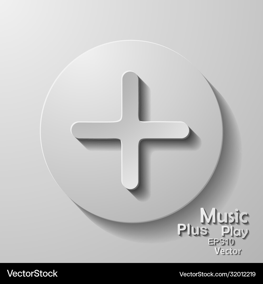 Plus icon from primitive round buttons overcolor vector image