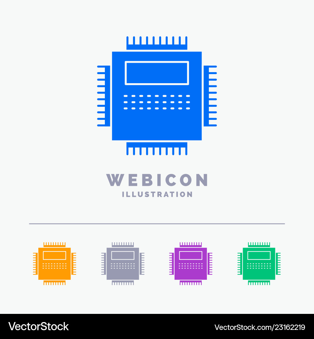 Processor hardware computer pc technology 5 color Processor hardware computer pc technology 5 color vector image