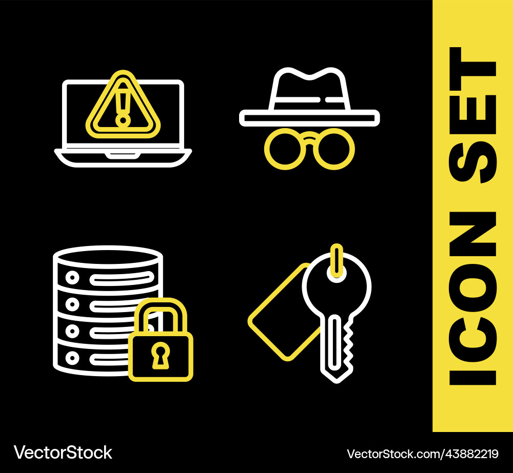 Set line incognito mode marked key server Set line incognito mode marked key server vector image