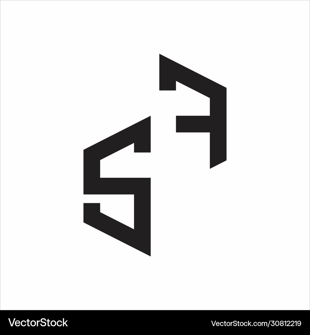 Sf initial letters logo monogram with up to down vector image