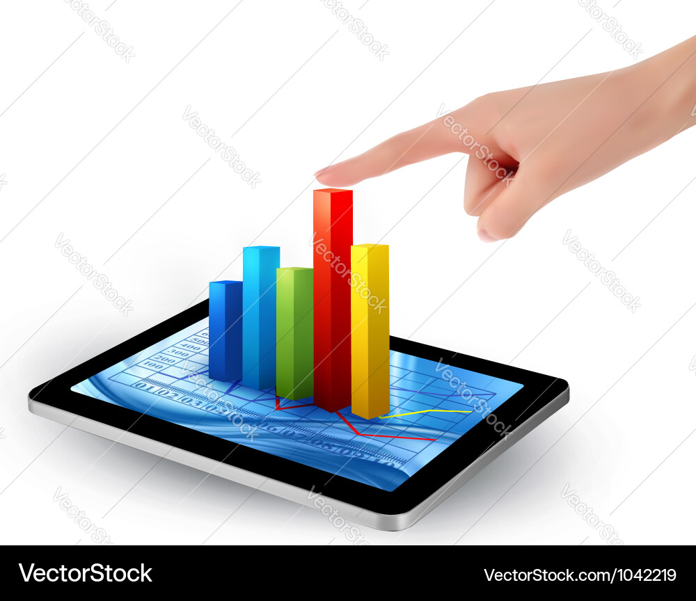 Tablet with Stock Chart Display vector image
