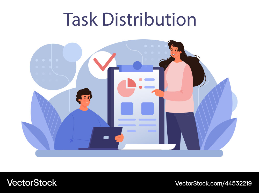 Task distribution concept interaction vector image