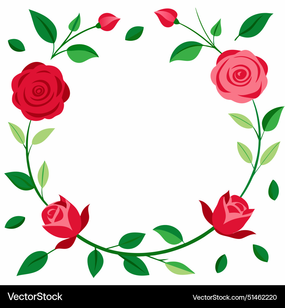 A white background with floral border red A white background with floral border red vector image
