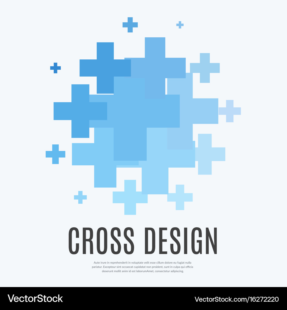 Abstract design elements with cross Vector Image