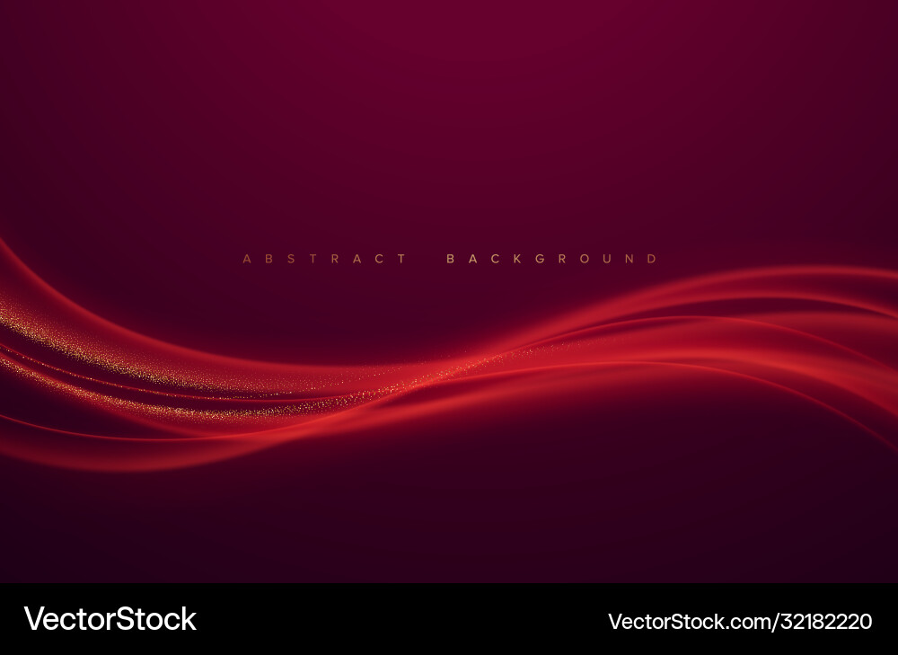 Abstract shiny color red wave design element vector image