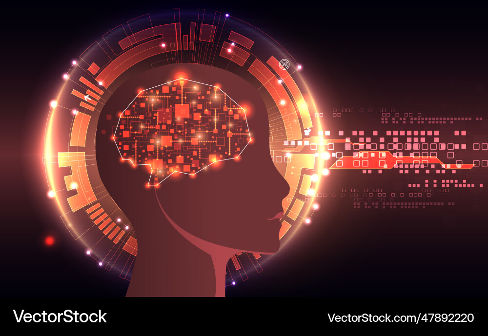 Artificial intelligence technical background Artificial intelligence technical background Vector Image