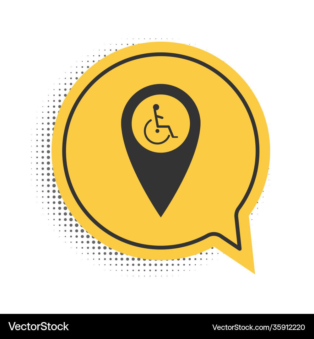 Black disabled handicap in map pointer icon Black disabled handicap in map pointer icon vector image