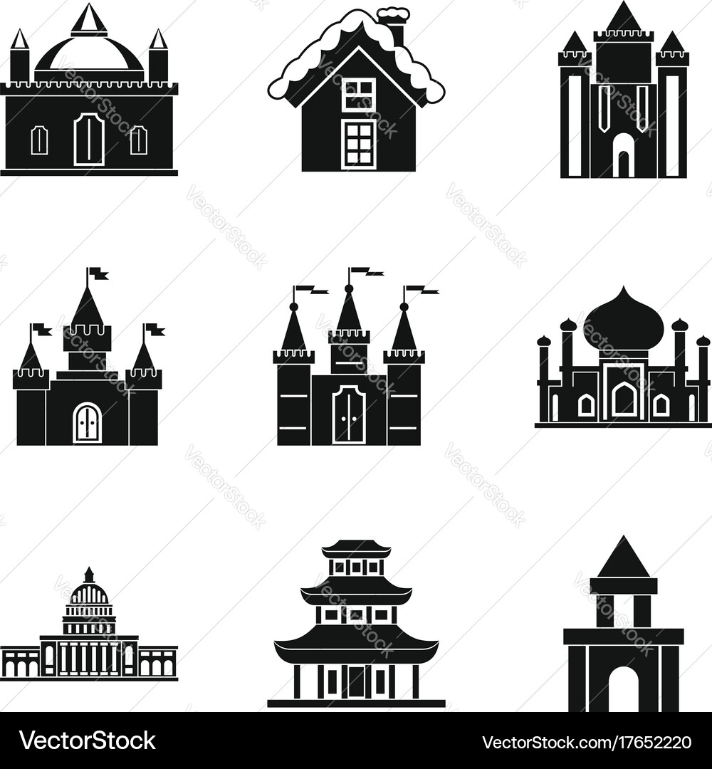 Chattels real icons set simple style vector image