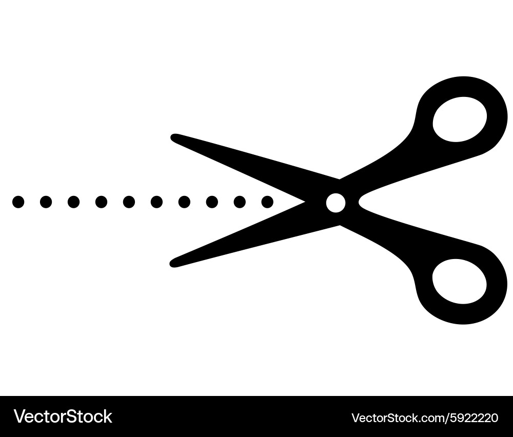 Cutting scissors image and points Vector Image