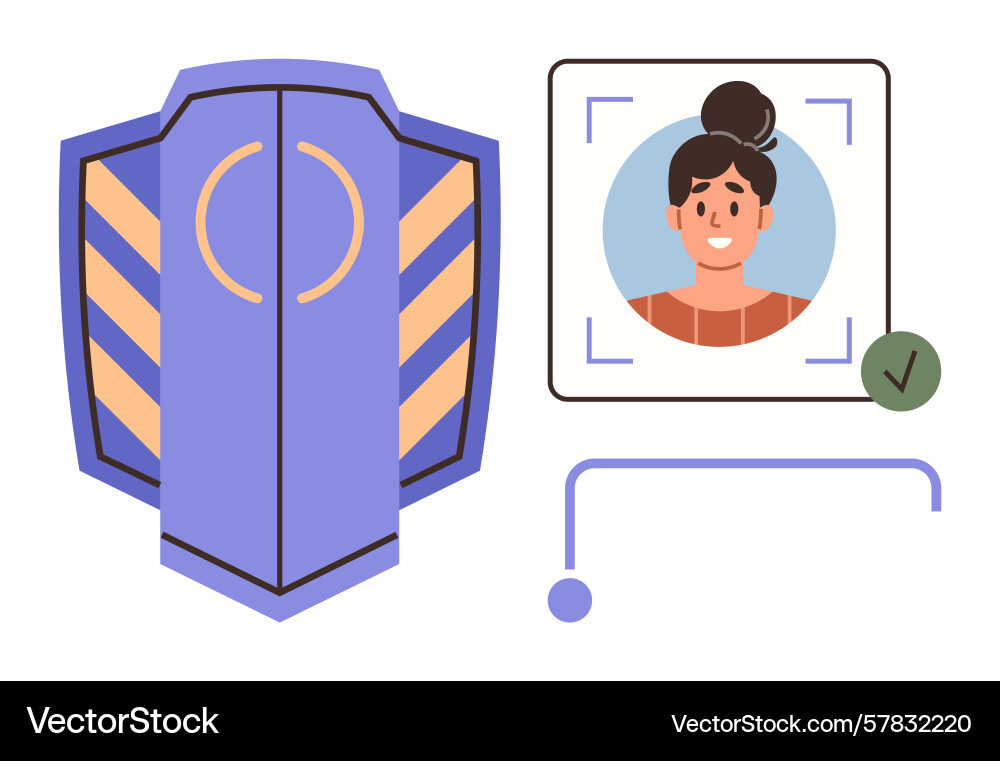 Digital security badge with identity verification Digital security badge with identity verification Vector Image