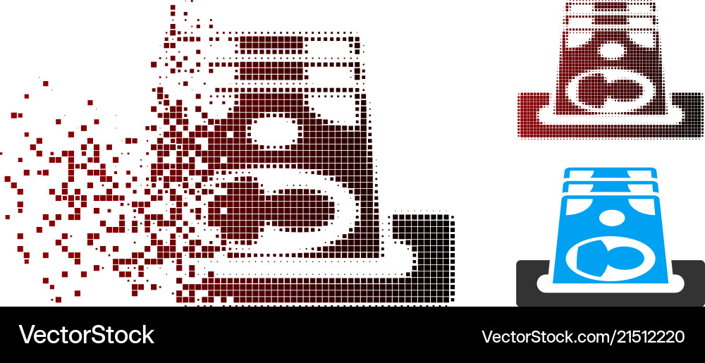 Dissolved pixel halftone payment terminal icon Dissolved pixel halftone payment terminal icon vector image